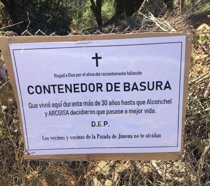 Esquela por contenedor basura LB