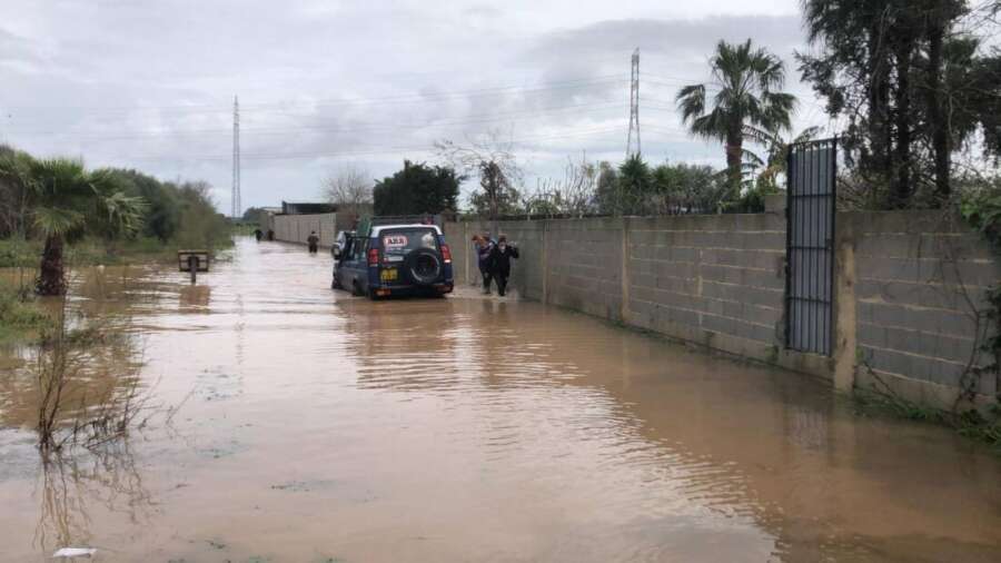 Perrera de Los Barrios en una de las inundaciones, en archivo.