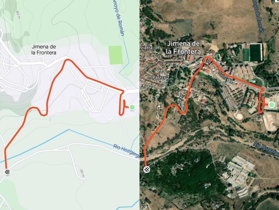 recorrido ciclistas jimena