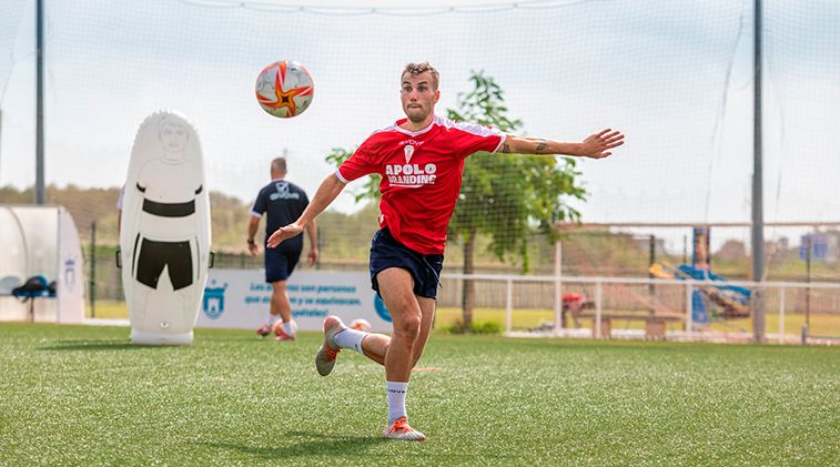 Cesar García, en un entrenamiento con el Algeciras Club de Fútbol