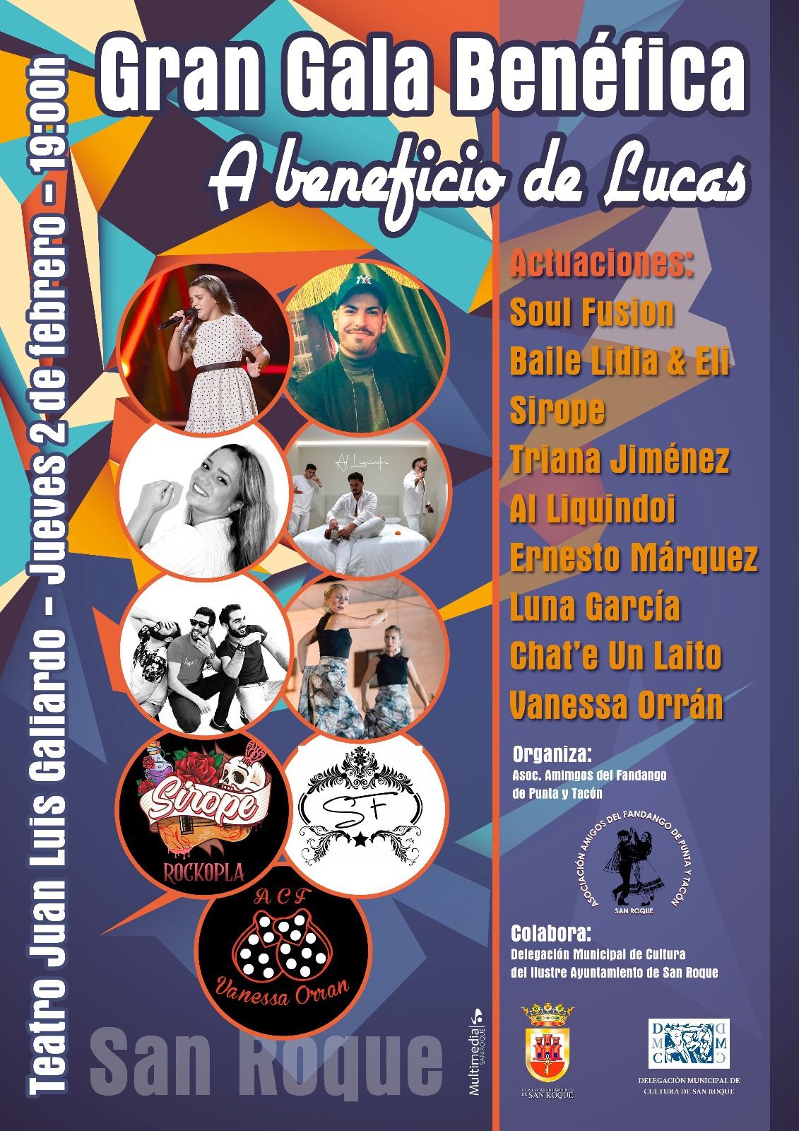 Cartel de la gala en beneficio al pequeño Lucas.