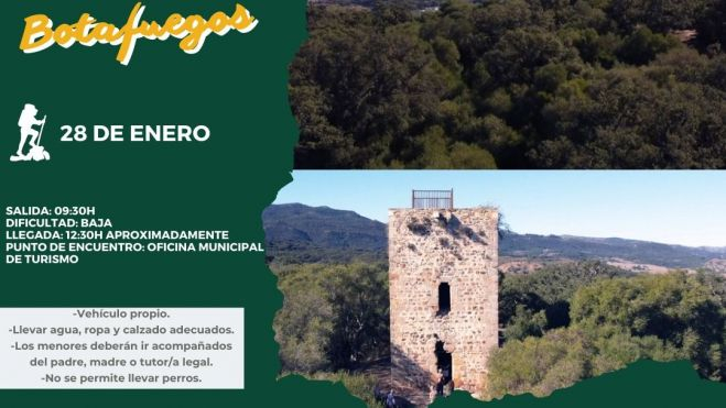 Cartel promocional de la visita a la Torre de Botafuegos