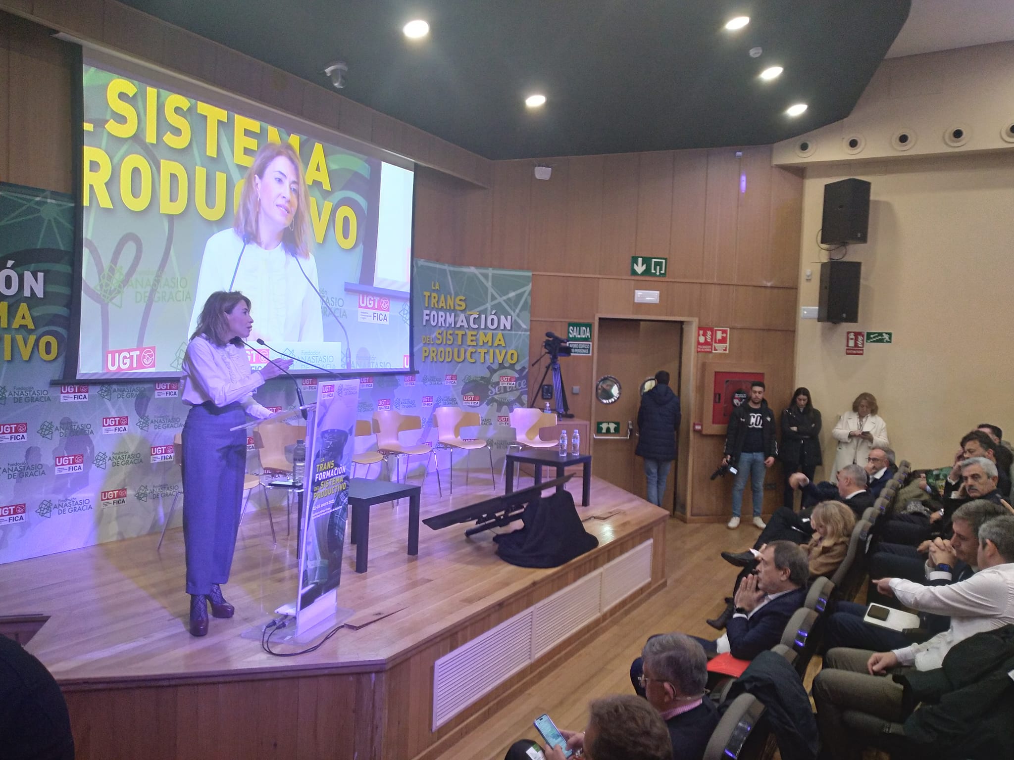 La ministra de Transportes, Raquel Sánchez, durante su intervención.
