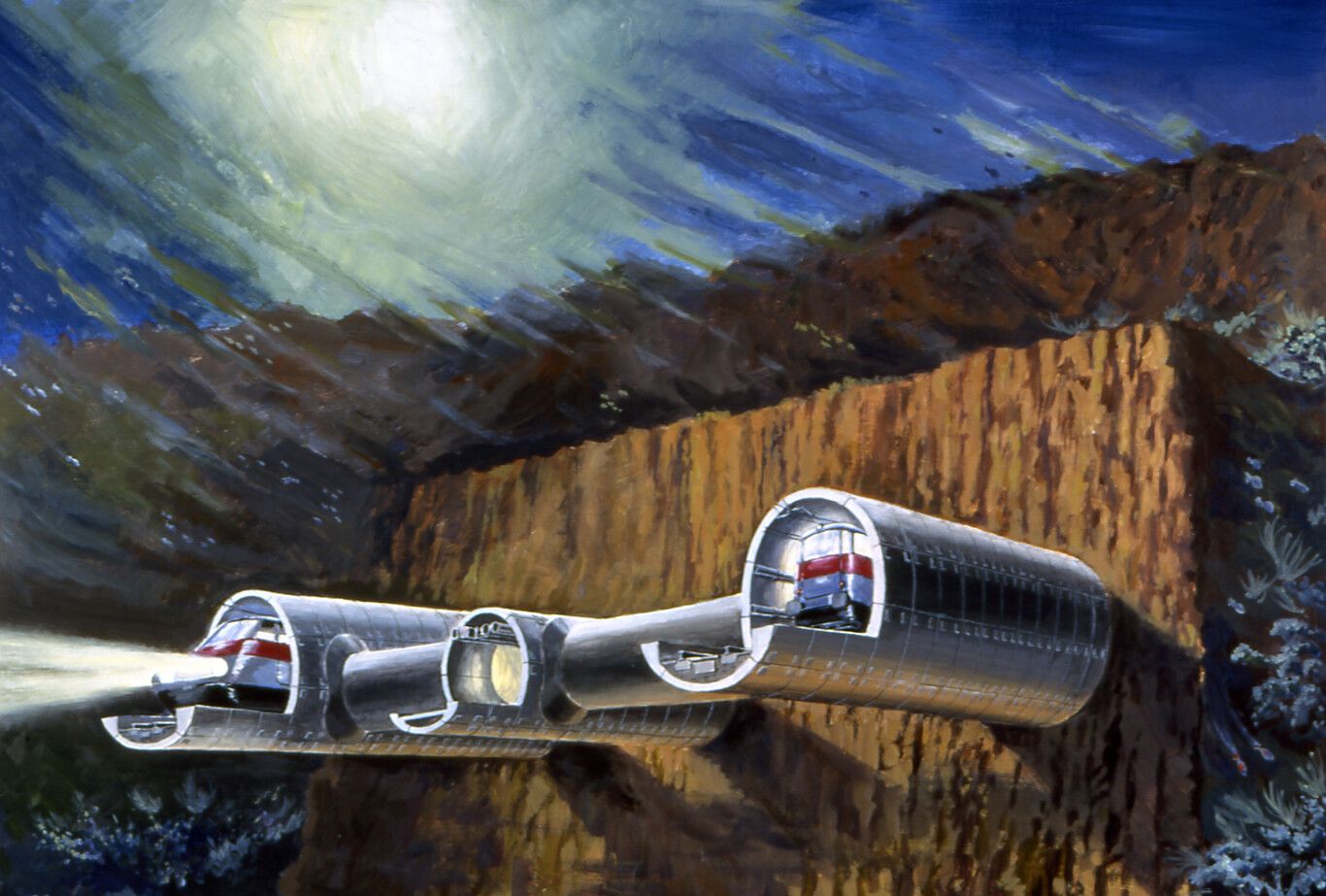 Dibujo túnel del Estrecho entre Algeciras y Marruecos. 