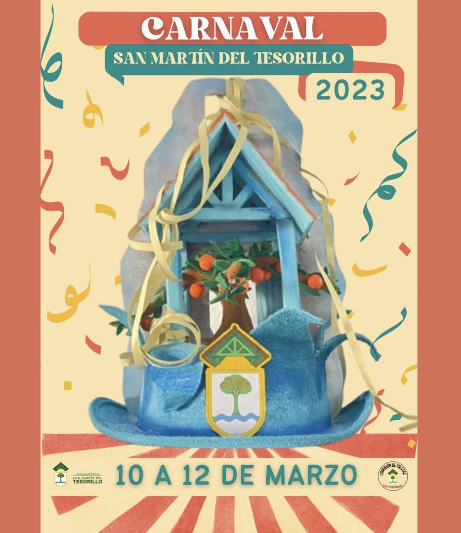 Cartel promocional del Carnaval 2023 en San Martín del Tesorillo. 