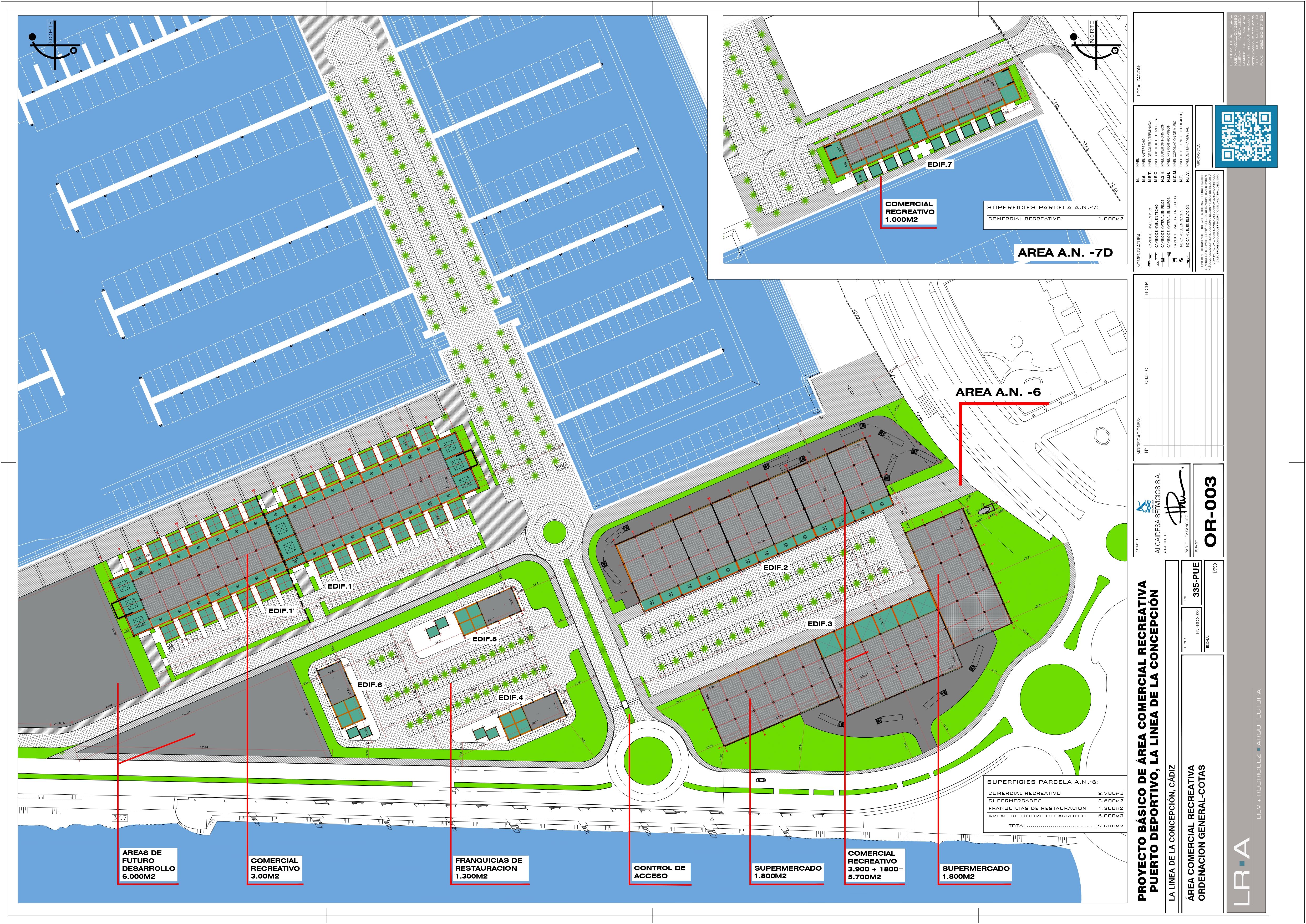   El proyecto de ampliación comercial del Puerto Alcaidesa Marina generará 400 empleos directos. Planos del proyecto de ampliación comercial del Puerto Deportivo Alcaidesa Marina de La Línea.