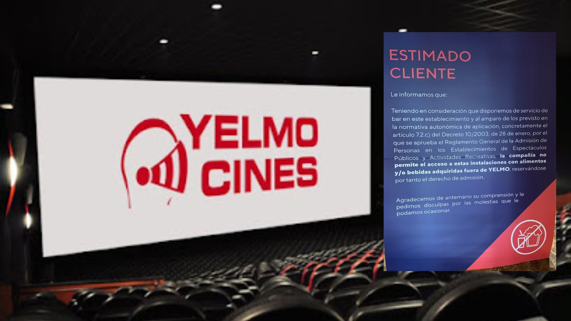 Sala de Yelmo Cines. Imagen de archivo. Multan a Yelmo Cines con 12.000 euros por impedir entrar con comida y bebida en Sevilla