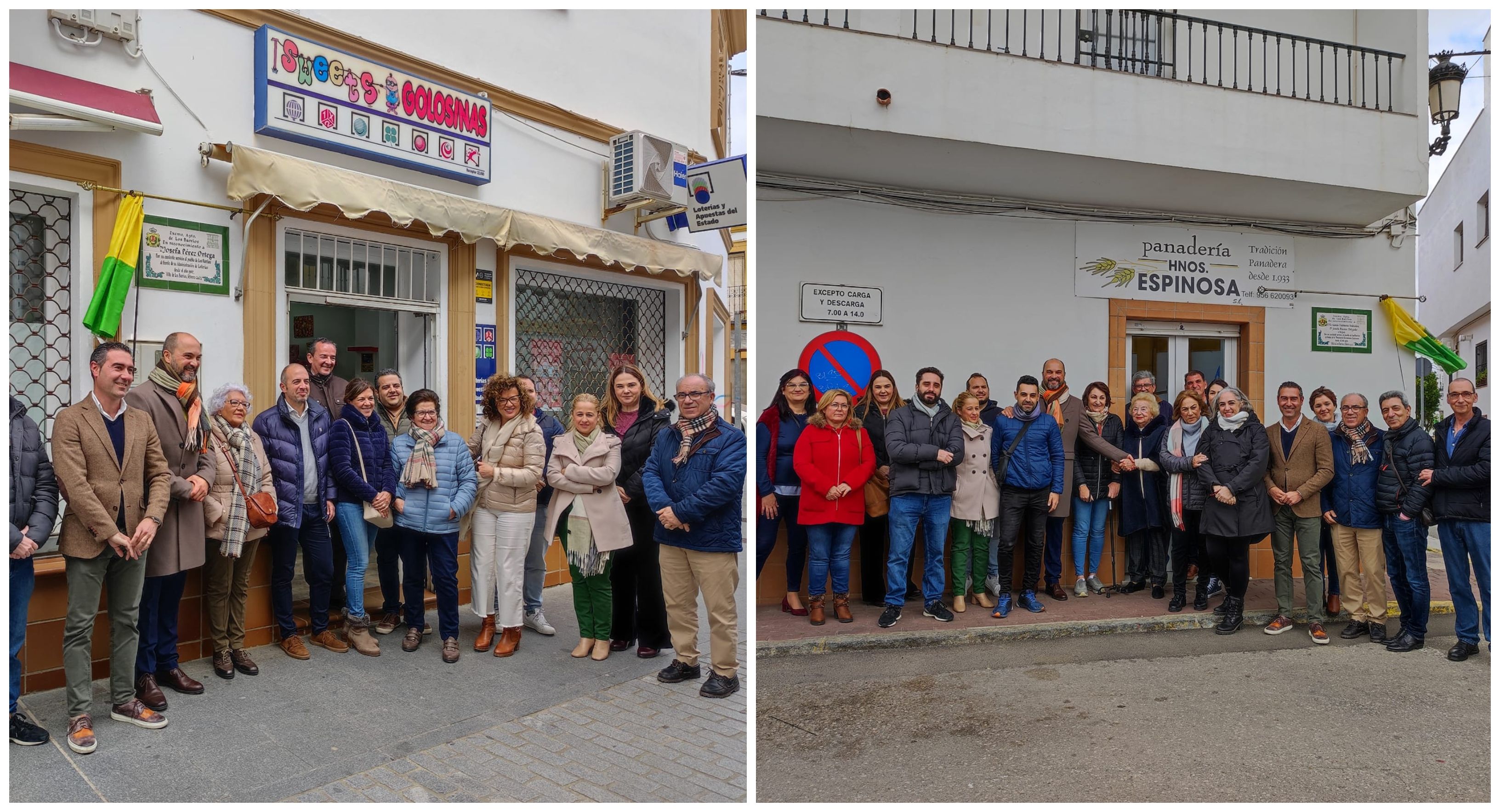 La Panadería Espinosa y la Administración de Loterías de la calle La Palma, dos negocios locales homenajeados por el Ayuntamiento 