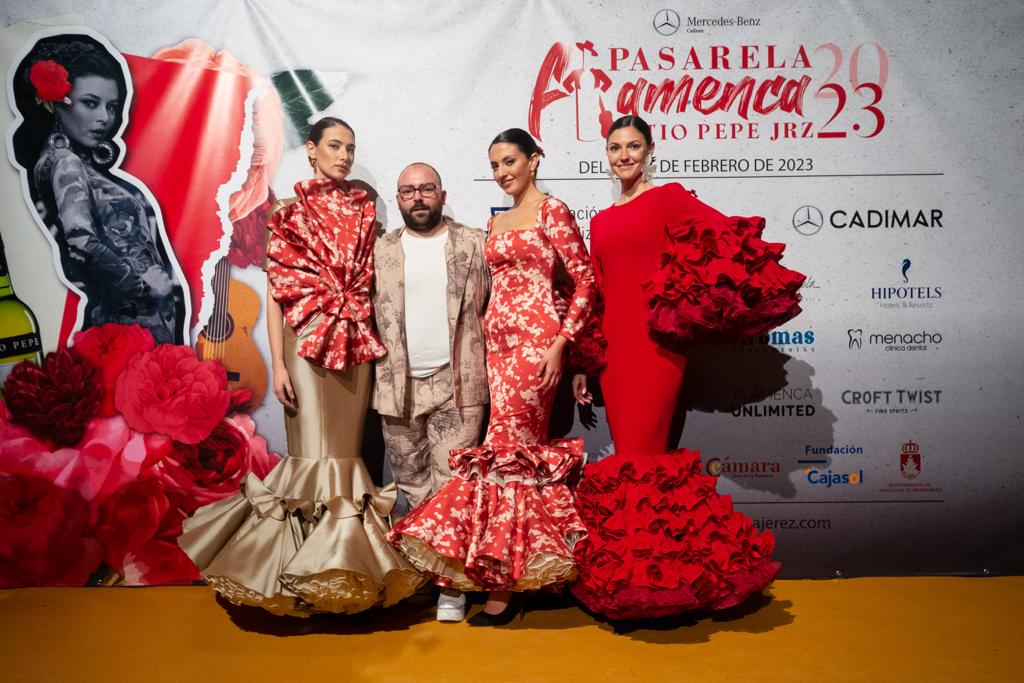 Los diseños de Juanma Saavedra desfilan en la pasarela Tío Pepe en Jerez. Foto: @christiancp_photo.