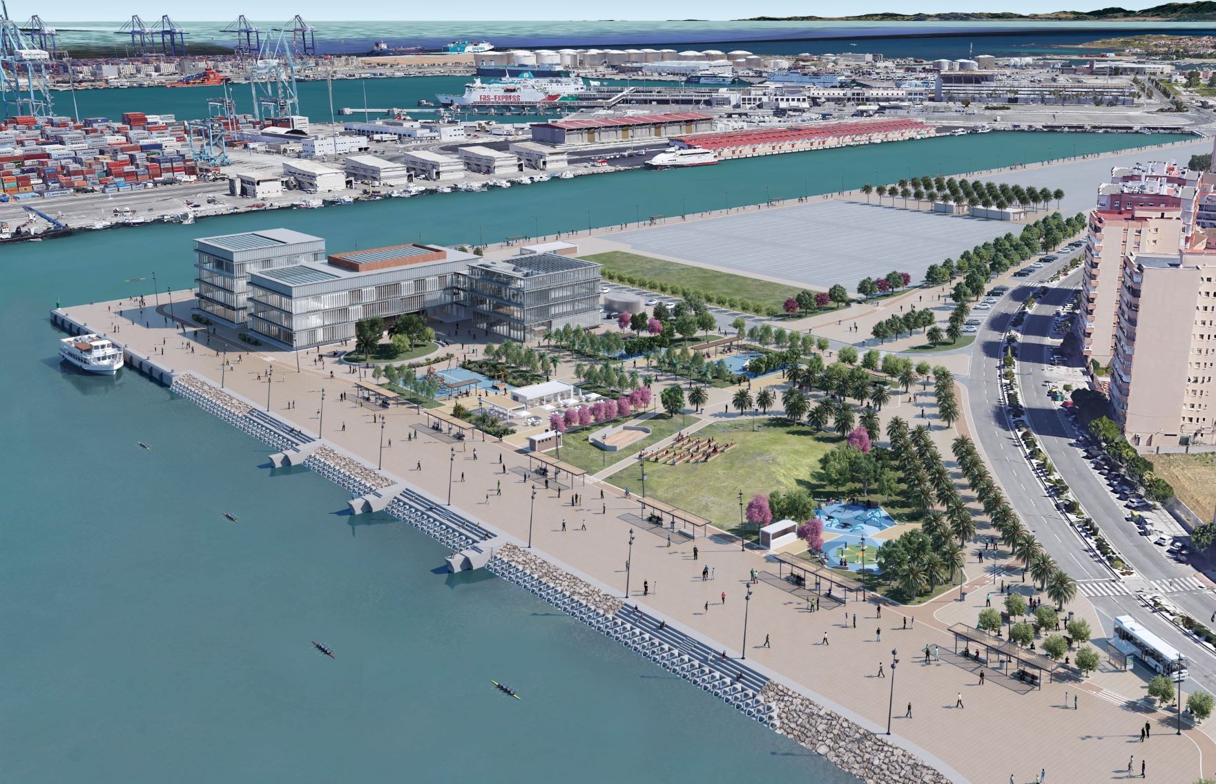 Conjunto edificatorio y proyecto Lago Marítimo Algeciras. El Pleno de Algeciras dará luz verde a la siguiente fase de reurbanización del Lago Marítimo 