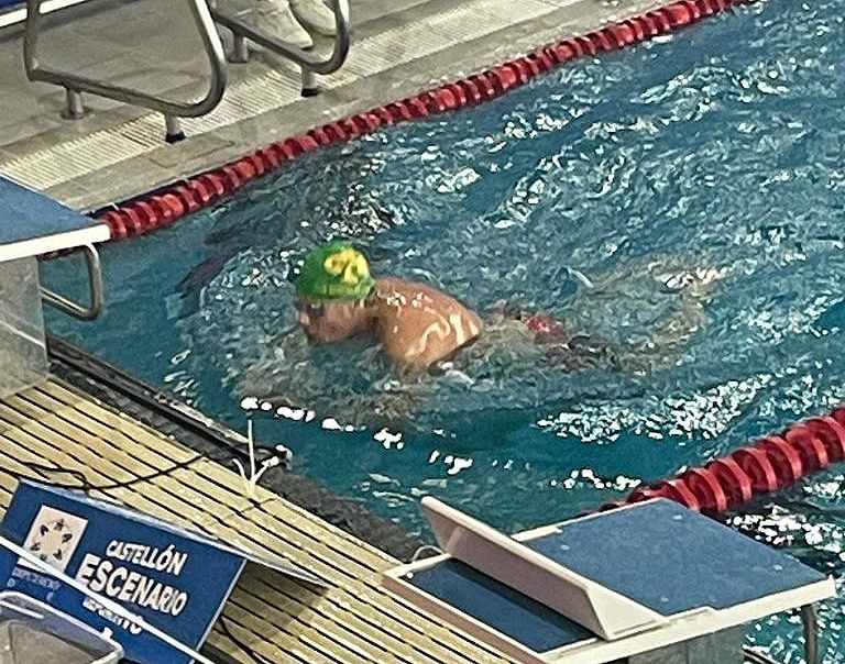 Pedro Bilbao, en la prueba de los 50 metros Mariposa en el Campeonato de España Master