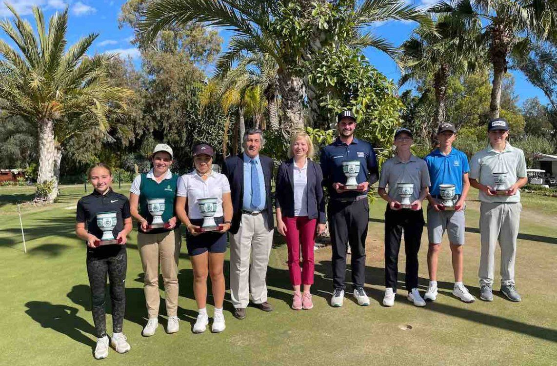 Los premiados en el Campeonato de Andalucía de Pitch & Putt, entre ellos el jugador del CG La Cañada, Gabriel Ramírez Trujillo