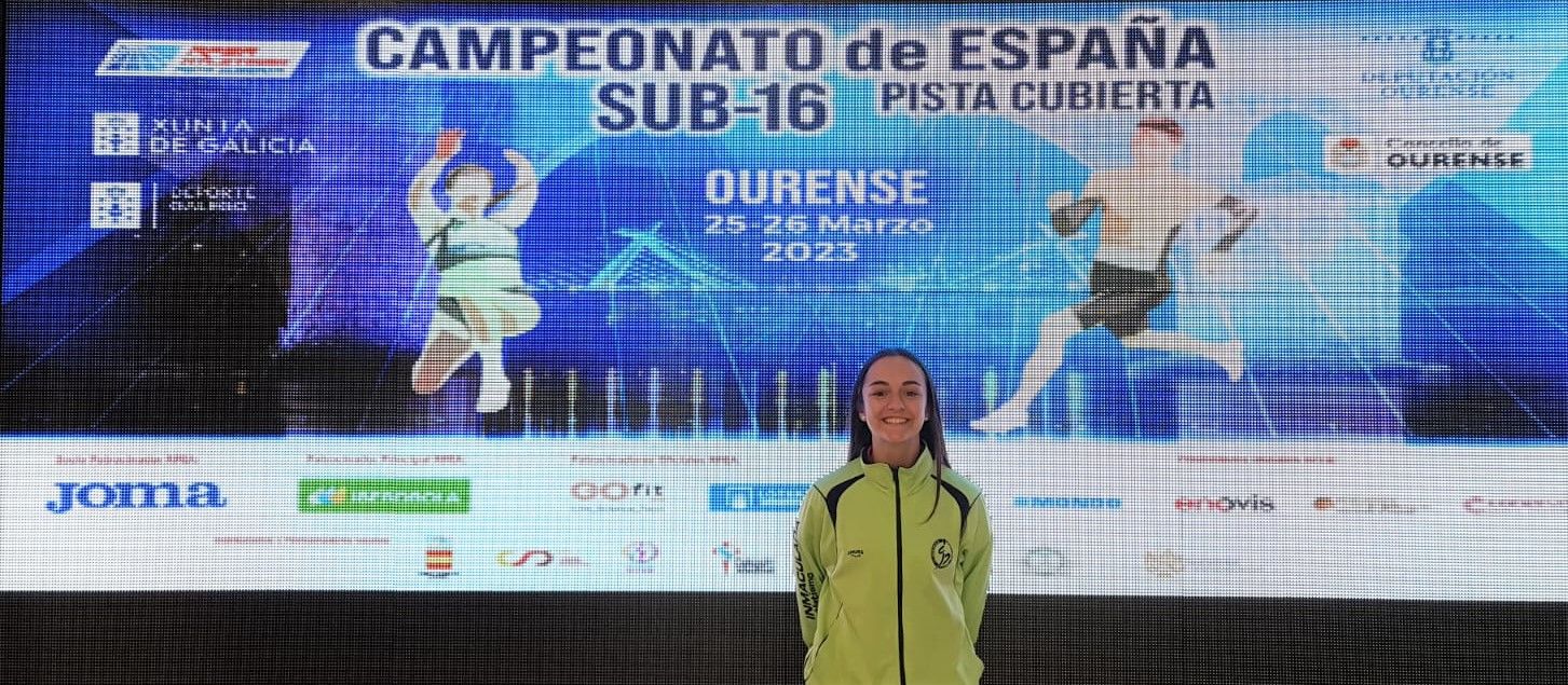 Elena Ruiz Porras, atleta del CA La Inmaculada, en el Nacional sub-16 en Ourense