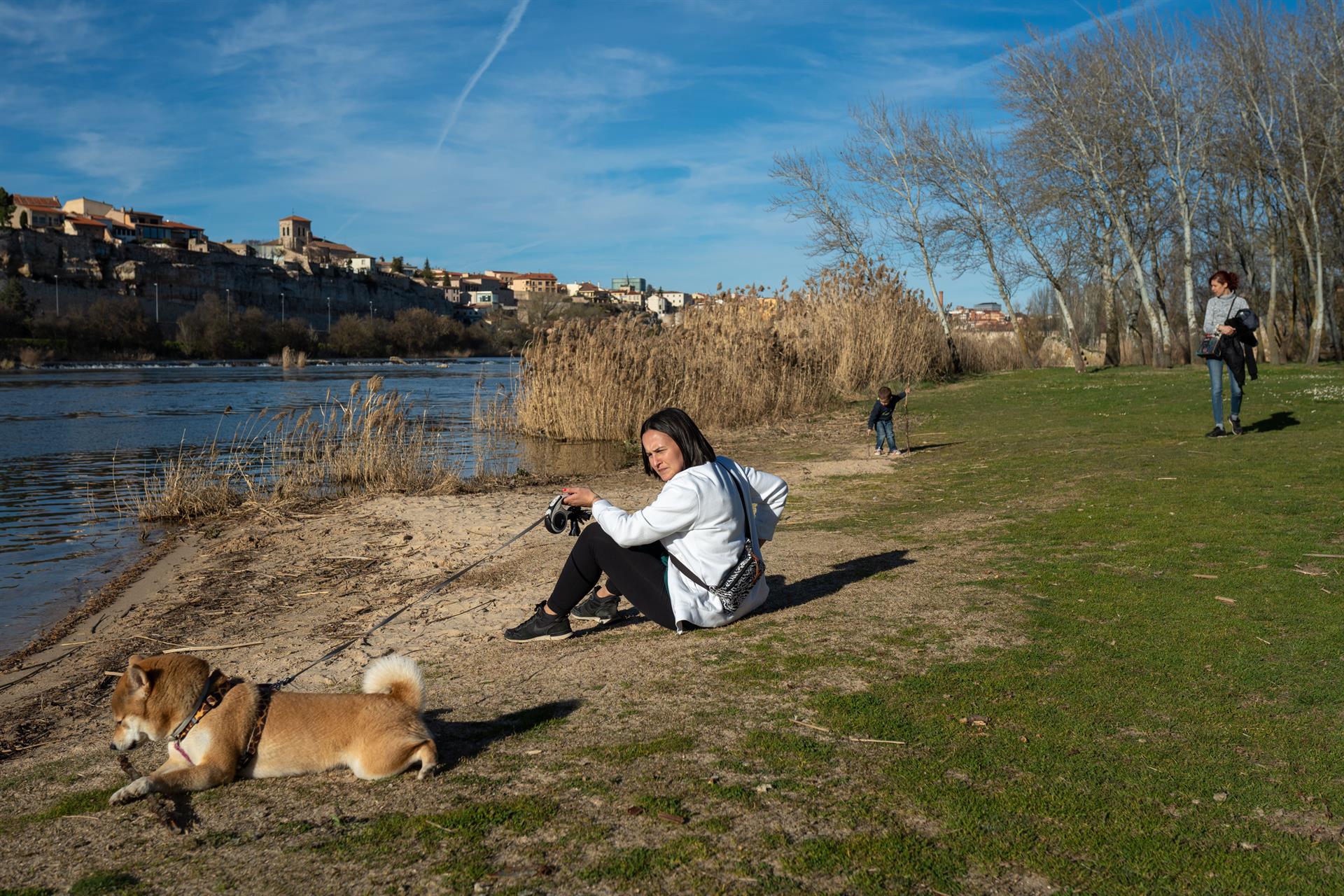  Juanma Moreno promete una rebaja fiscal para andaluces que incorporen una mascota a la familia Foto: una mujer junto a su perro. Emilio Fraile. Europa Press.