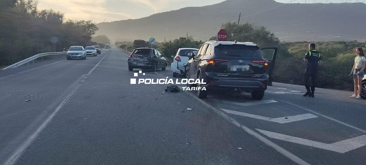 Imagen del accidente de la N-340. Foto: Policía Local Tarifa.