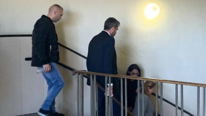 Isco Tejón, de 'Los Castañitas', a la salida de la saca en la Audiencia Provincial en Algeciras.