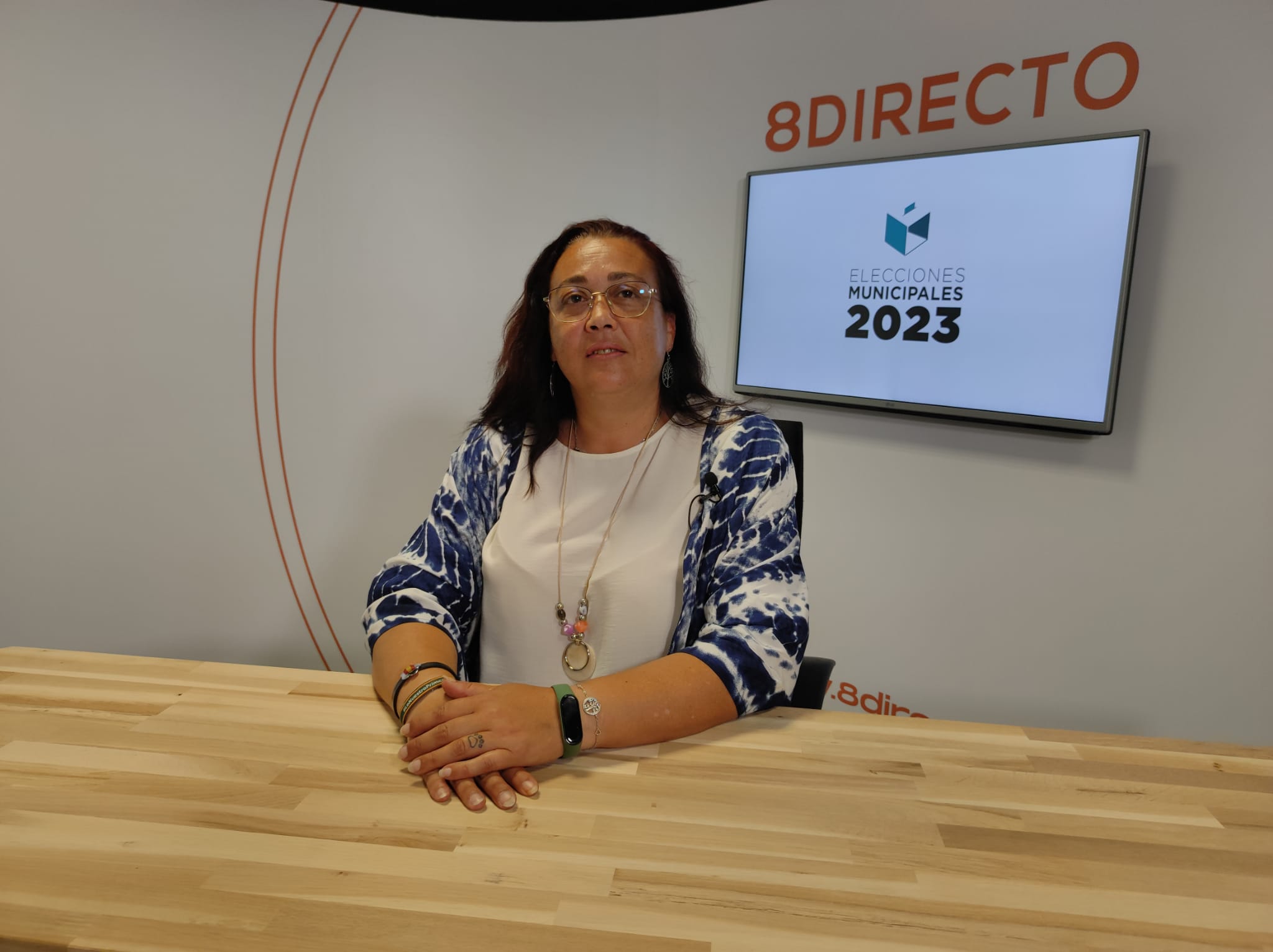 Eva Poza, en el plató de 8Directo.