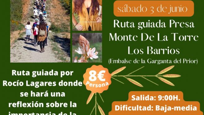 Información sobre la ruta programada a la presa del Monte de la Torre. 