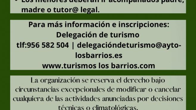 Información sobre la ruta programada a la presa del Monte de la Torre. 