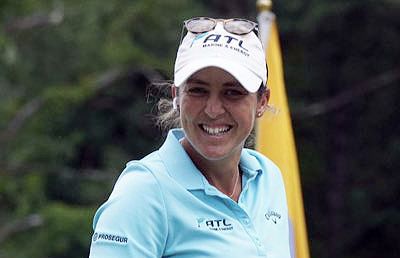 La guadiareña María Parra sonríe en un torneo del Epson Tour
