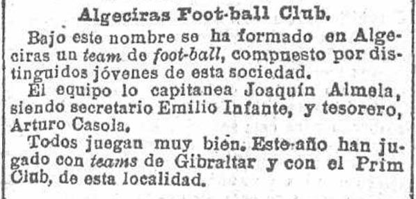 Heraldo de Madrid Algeciras CF 1909