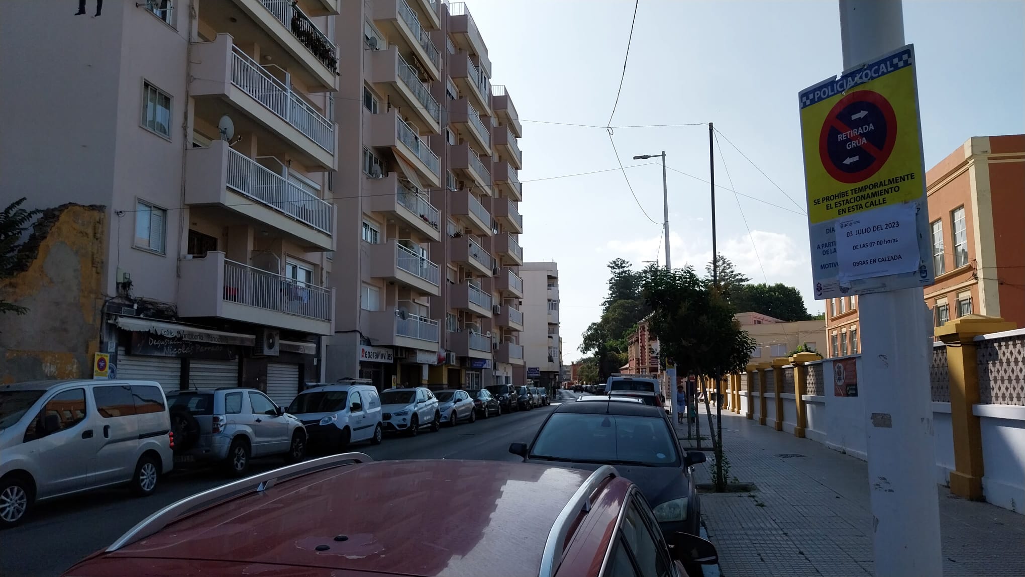 Tramo en obras de la avenida España.