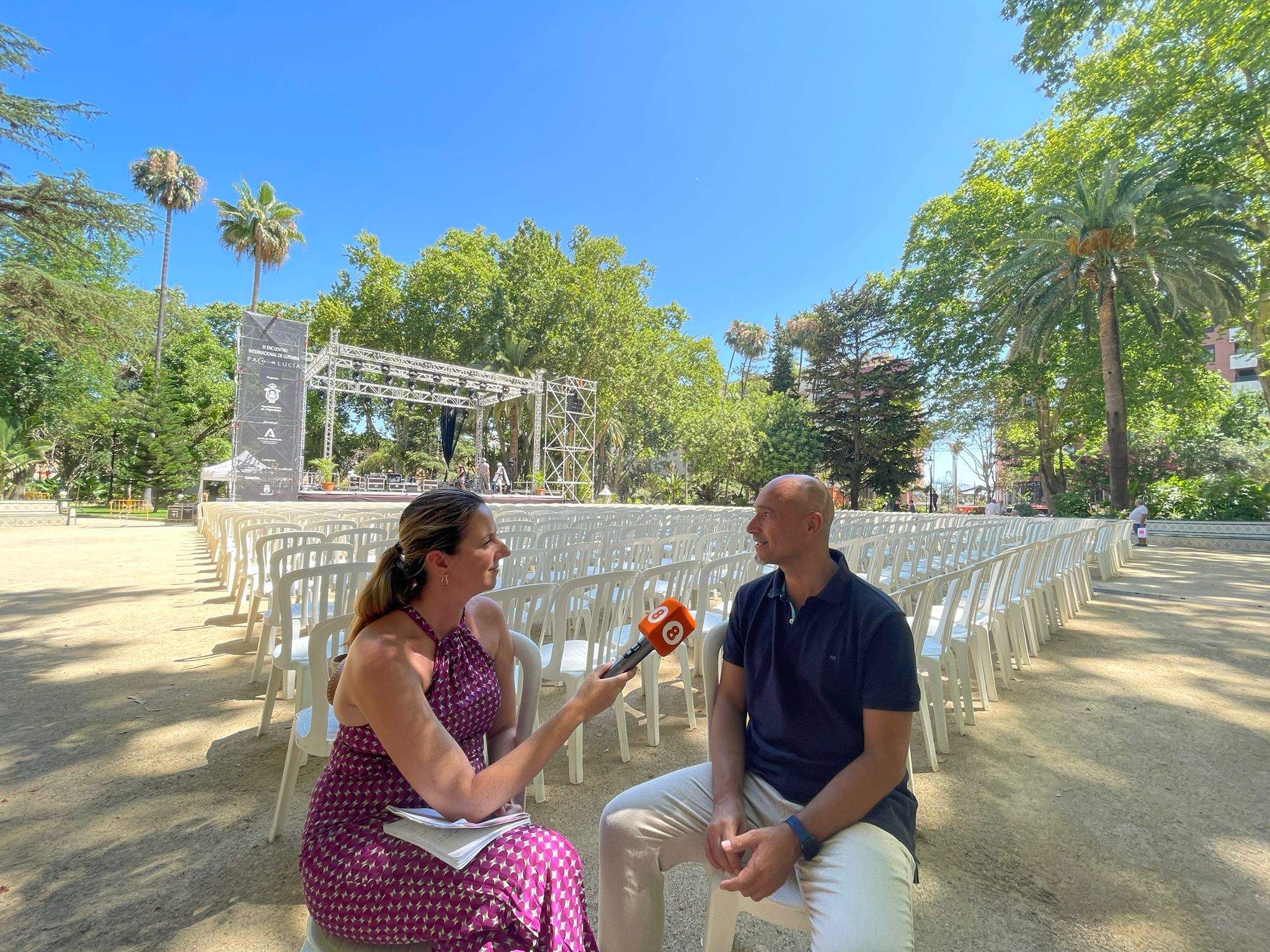 Chico Valdivia, durante la entrevista en el parque María Cristina.