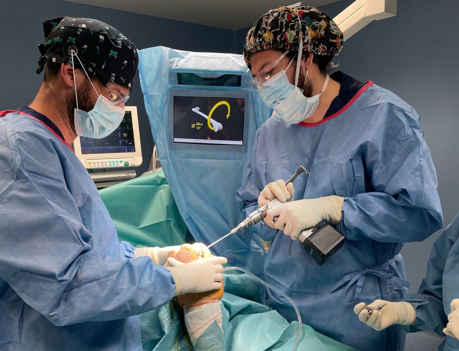 Cirugía de prótesis de rodilla navegada.
