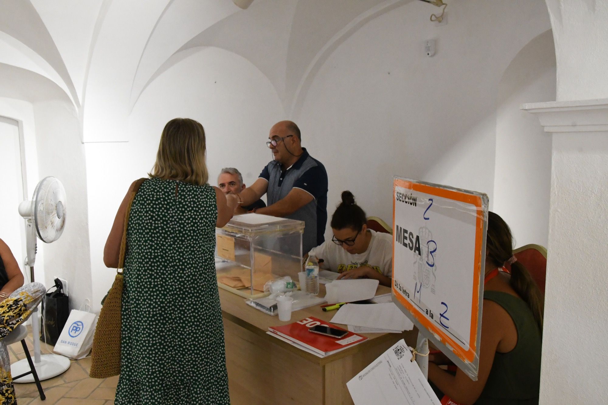 Imagen de un colegio electoral en San Roque durante las elecciones generales de 2023. 