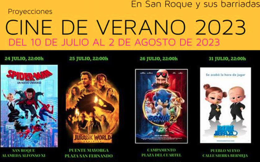 Cartel del Cine de Verano 2023 en San Roque. 