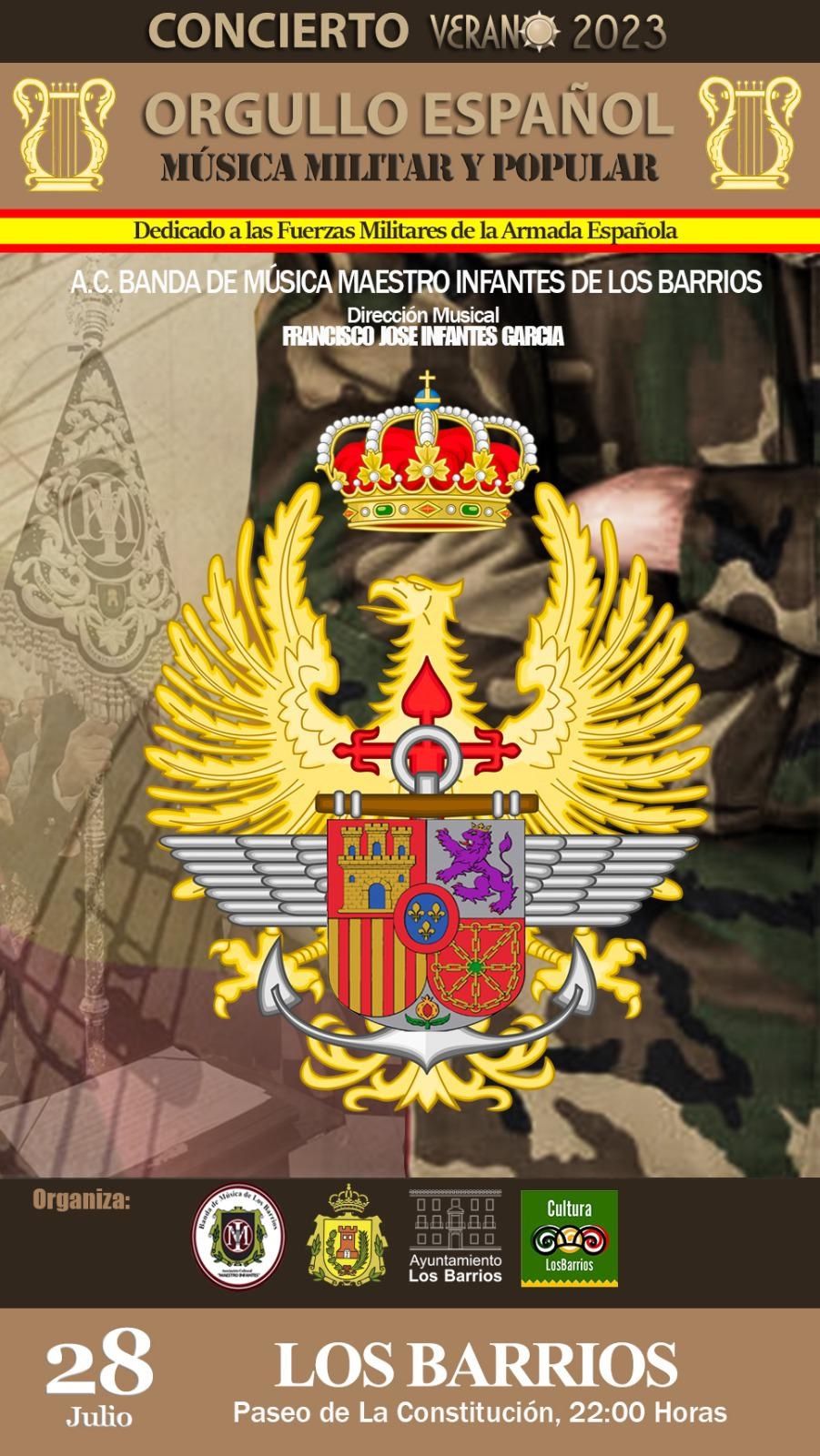 Cartel Concierto de Música Militar y Popular LB