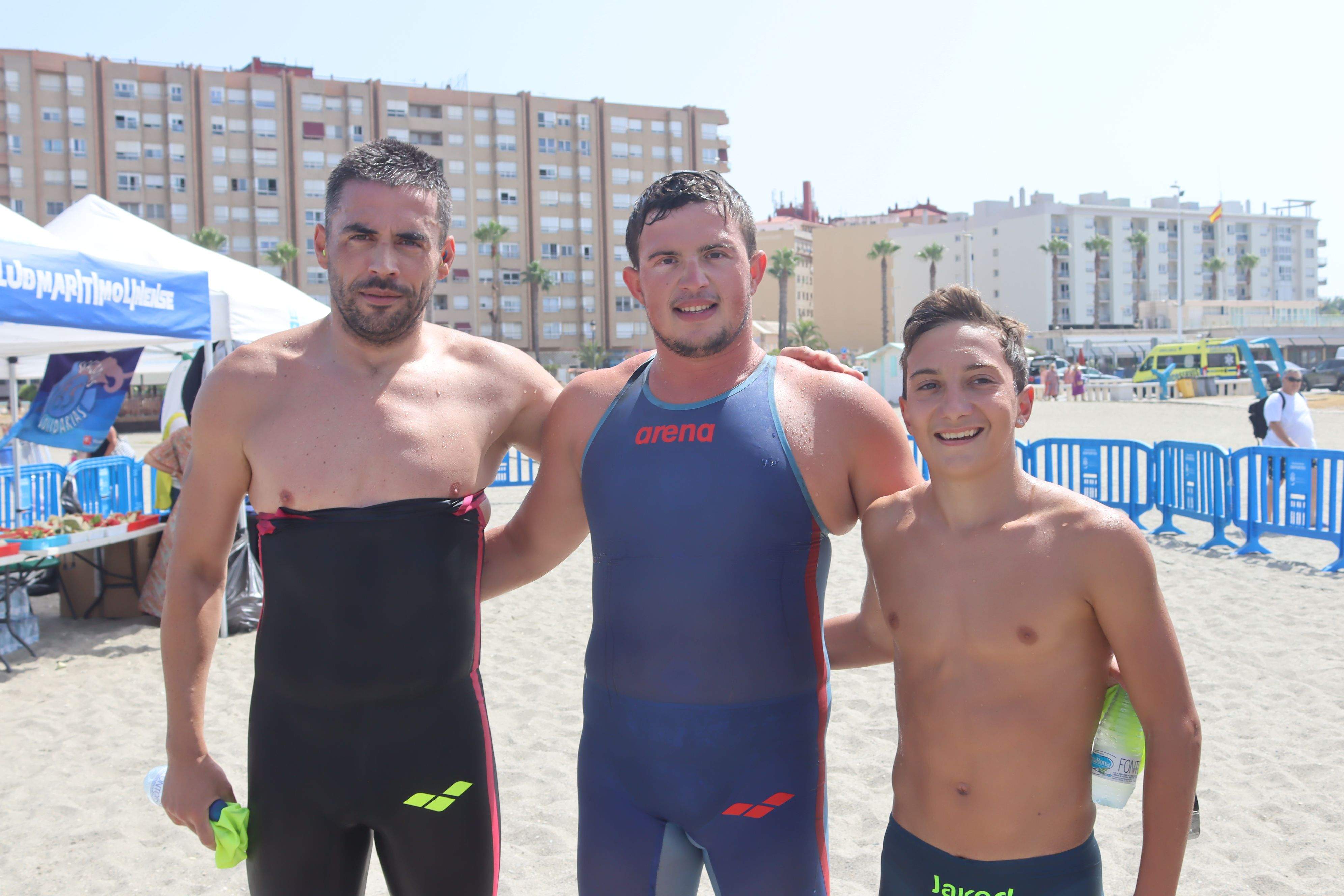 Los tres primeros clasificados en la X Tragamillas 'Ciudad de La Línea'/Foto: Axel S.C.