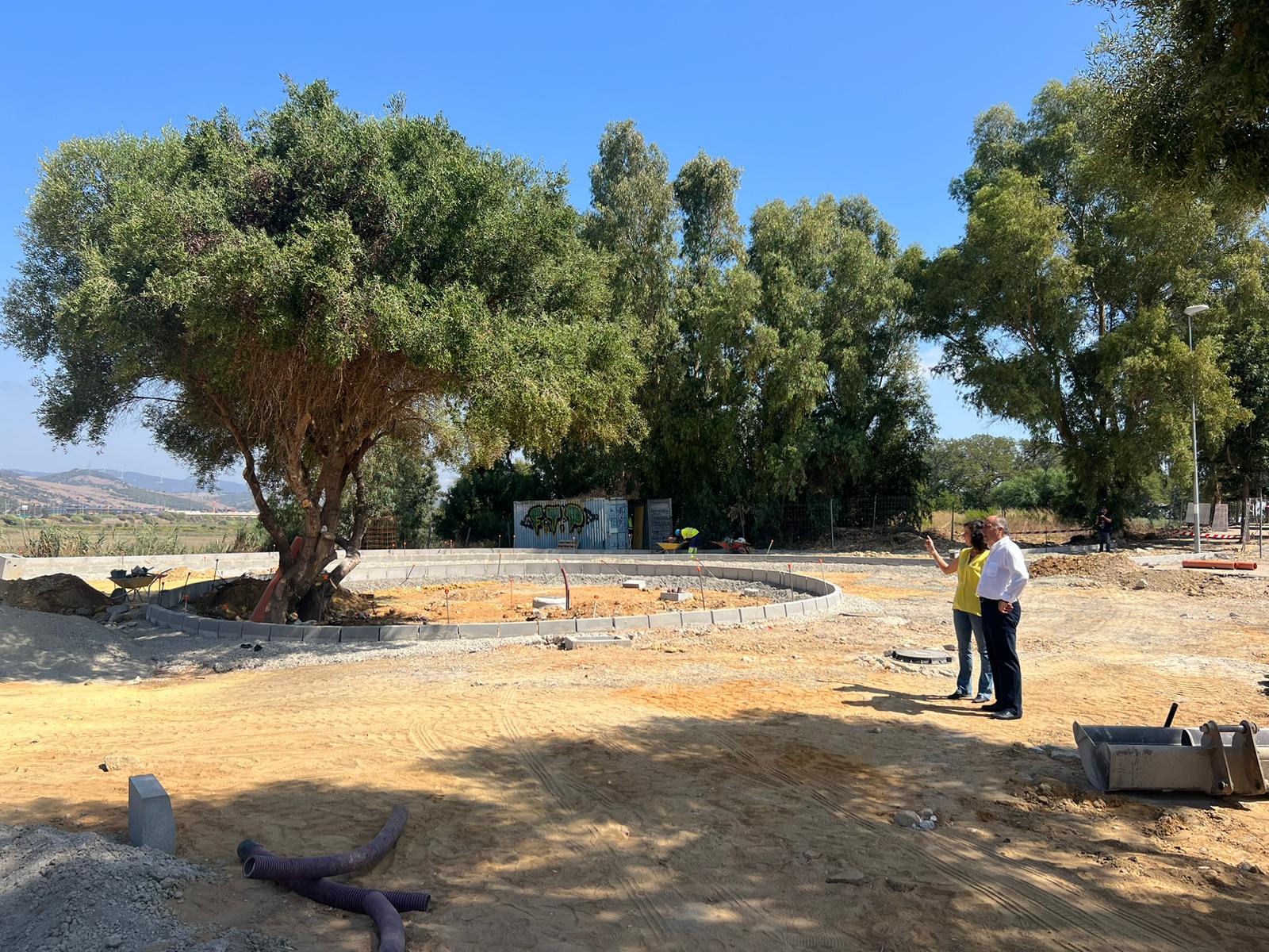 Obras en la rotonda de El Embarcadero. 