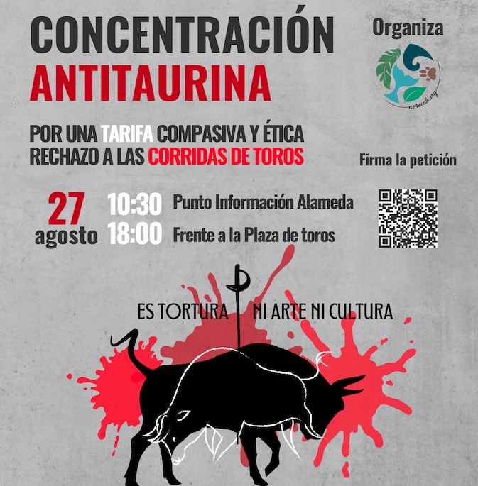 Convocadas dos concentraciones de rechazo a la corrida de toros de Tarifa el domingo.