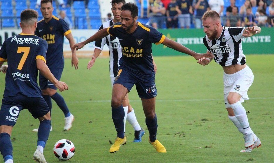 Imagen del UCAM Murcia-Balona de la primera jornada de la temporada 18/19 donde ganaron los linenses por 0-1