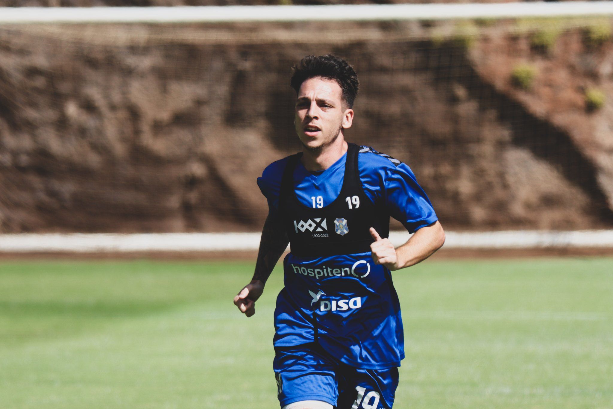 Álvaro Romero, en uno de sus entrenamientos en solitario con el CD Tenerife
