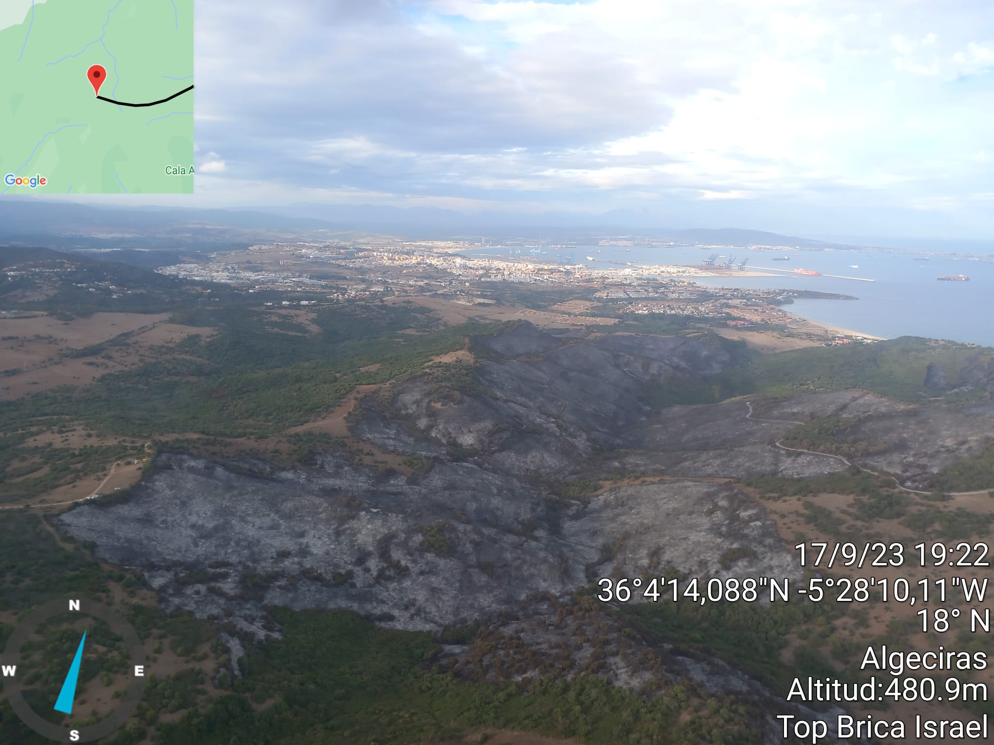 El incendio forestal de Algeciras, extinguido tras quemar unas 165 hectáreas 