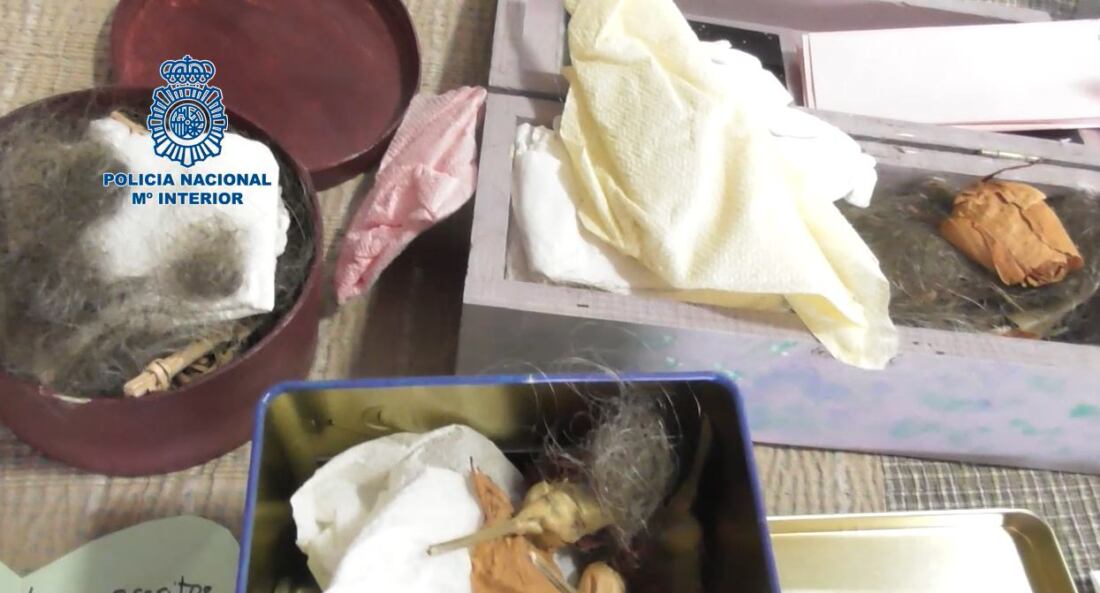 Objetos hallados por la Policía Nacional.