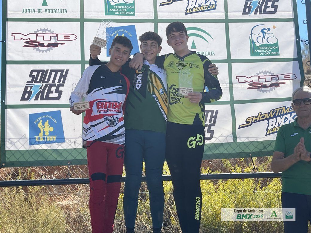 El barreño David Mendoza Mateos, en el podio de la cita de la Copa Andaluza de BMX