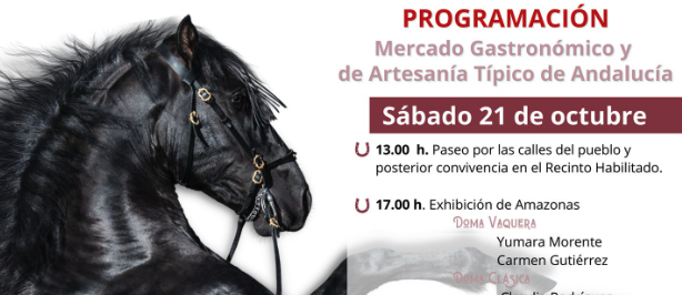 Parte del cartel promocional del Día del Caballo. La figura del caballo andaluz, protagonista de este fin de semana en Castellar 