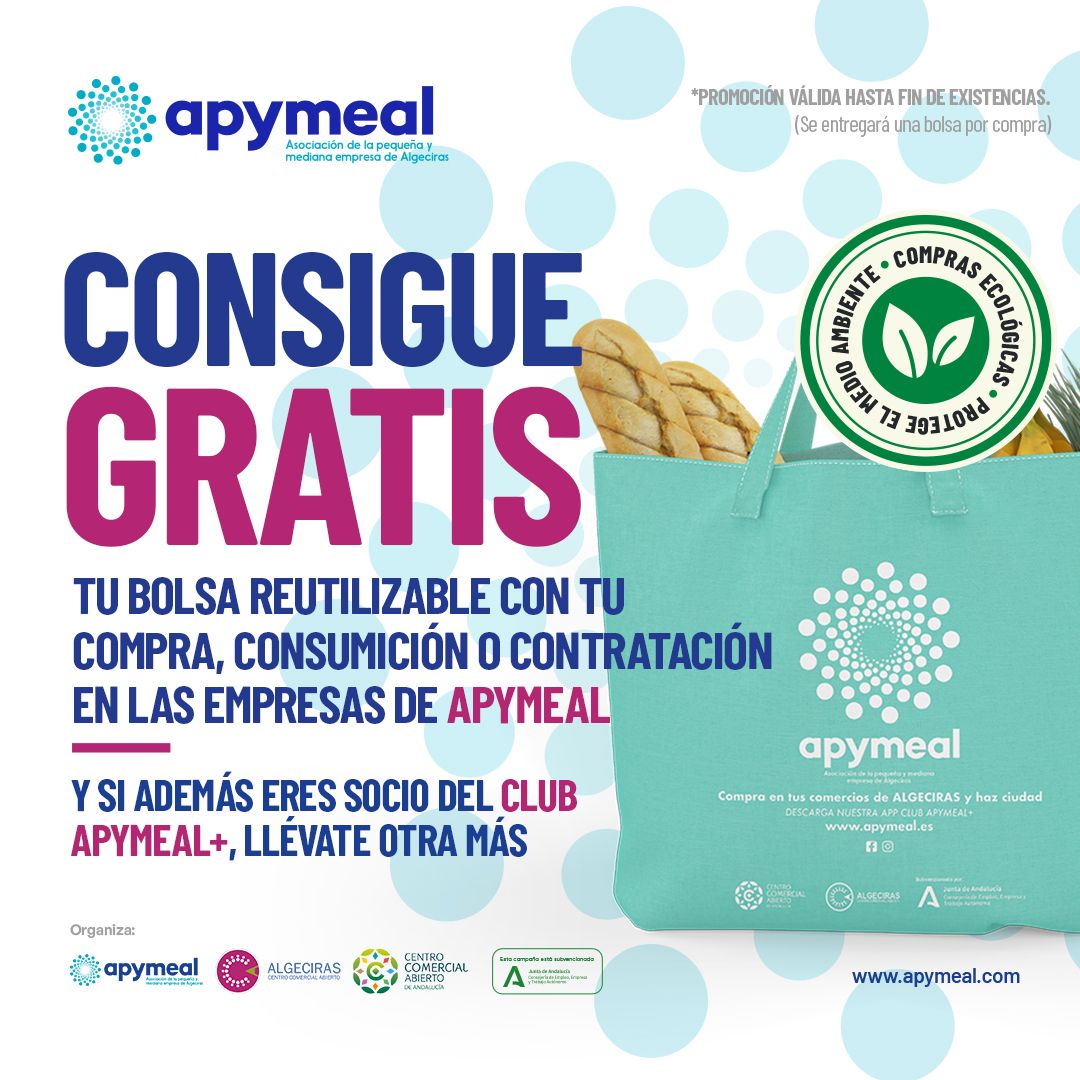 Los comercios asociados a Apymeal regalan bolsas reutilizables a sus clientes por las compras.
