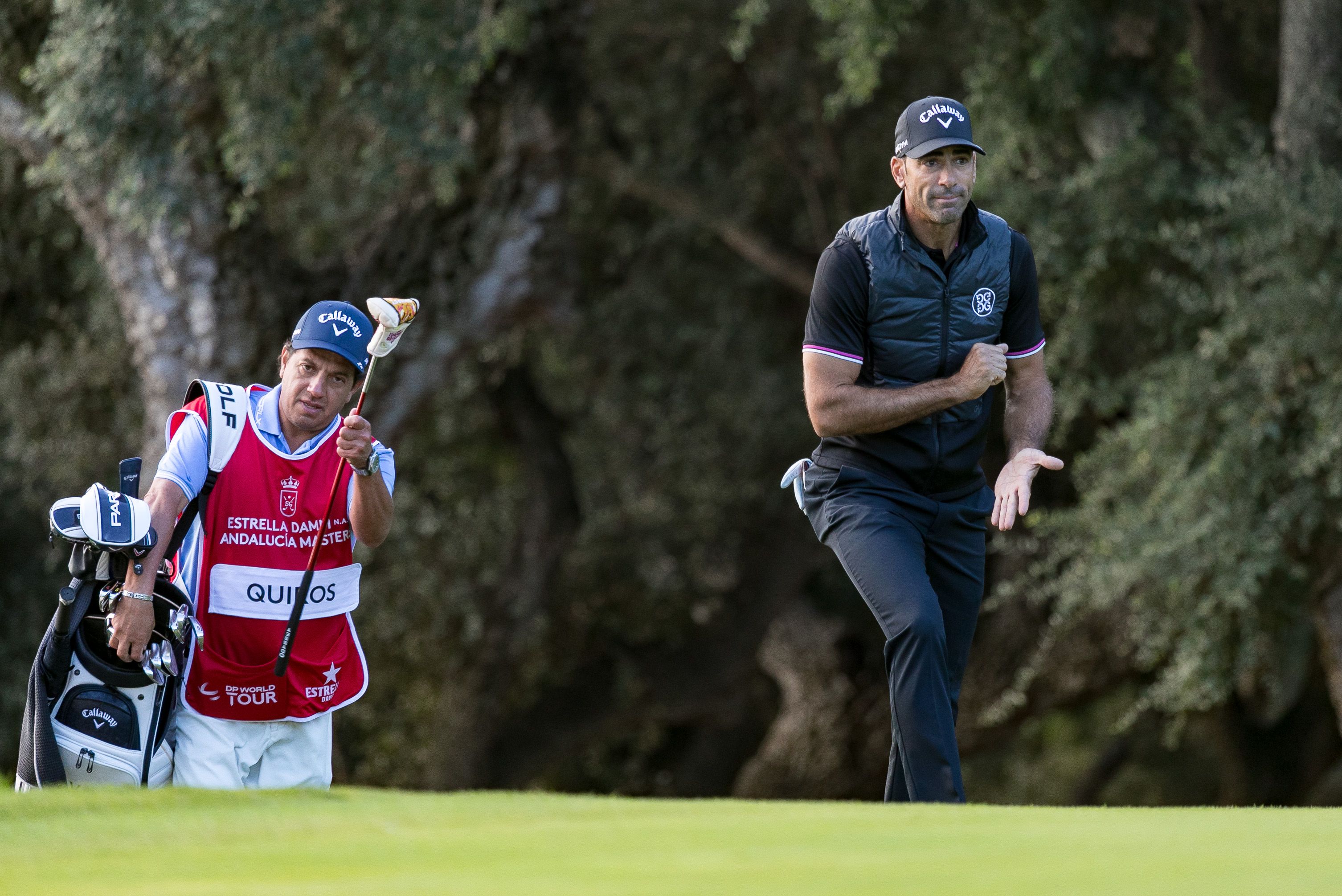 Álvaro Quirós, durante la segunda vuelta del Estrella Damm N.A. Andalucía Masters en el Real Club de Golf Sotogrande/Foto: Marcos Moreno