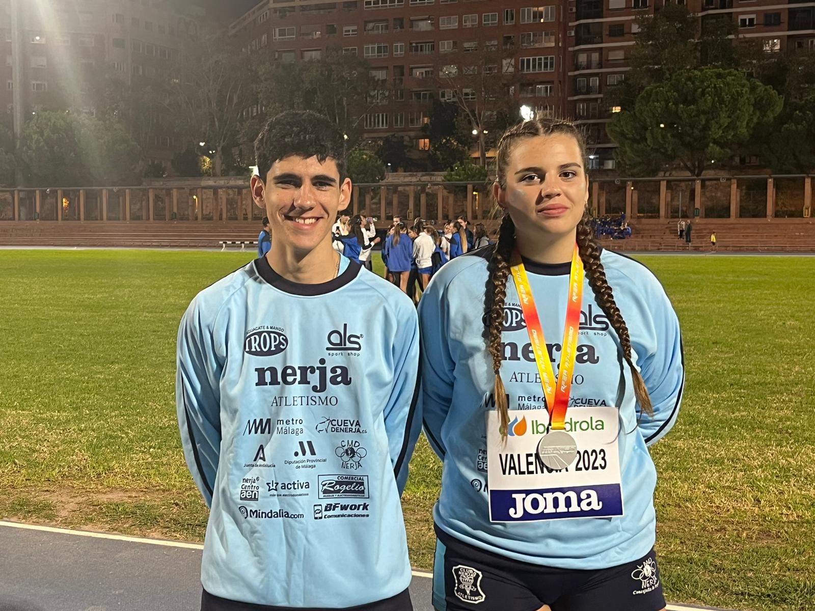 Miguel Hernández y Julia Marina Del Río, ambos con el Cueva de Nerja, en el Campeonato de España Sub-16