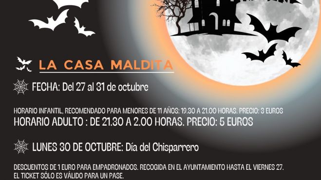 Cartel con la programación municipal de Castellar para Halloween 2023. 