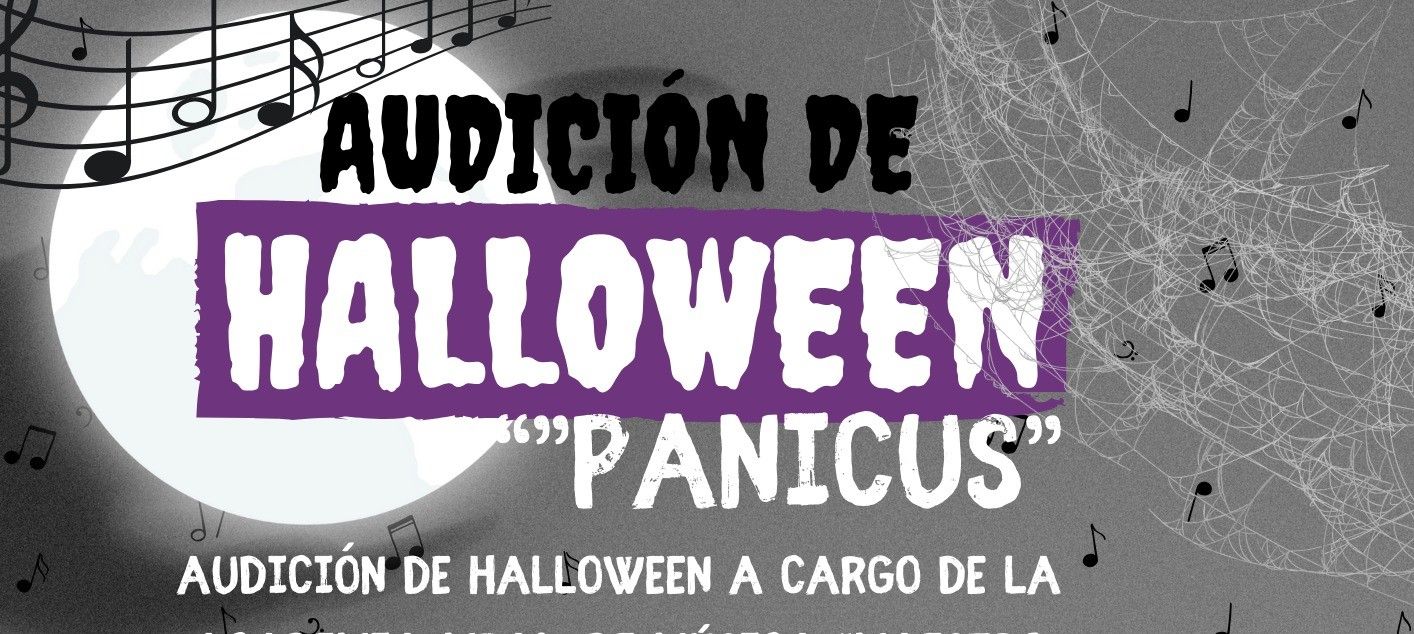 Más de 20 personas ponen melodía a Halloween en Tarifa. Cartel promocional. 