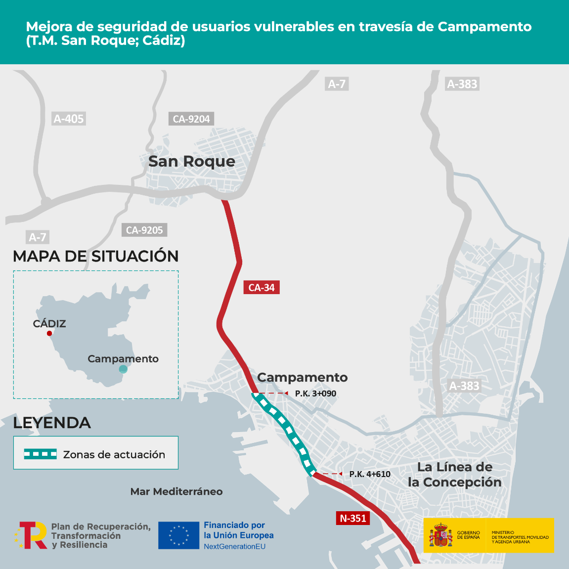 El Gobierno destina un millón de euros a mejorar la seguridad en la travesía N-351 de Campamento