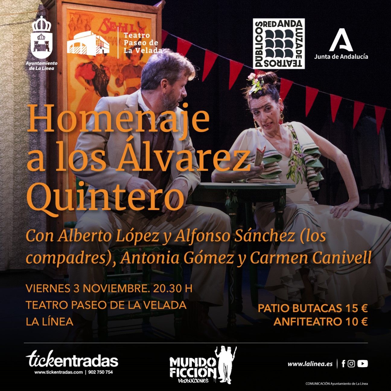 'Los Compadres' rinden homenaje este viernes en La Línea a los hermanos Álvarez Quintero.