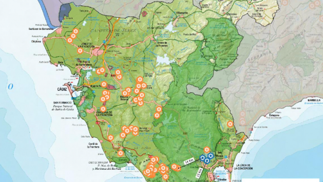 Mapa de emplazamiento de parques eólicos en desarrollo y en funcionamiento. Imagen de Torsa. Mapa de emplazamiento de parques eólicos en desarrollo y en funcionamiento. Imagen de Torsa.