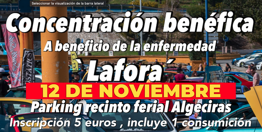 Cartel promocional de la concentración benéfica de coches. 