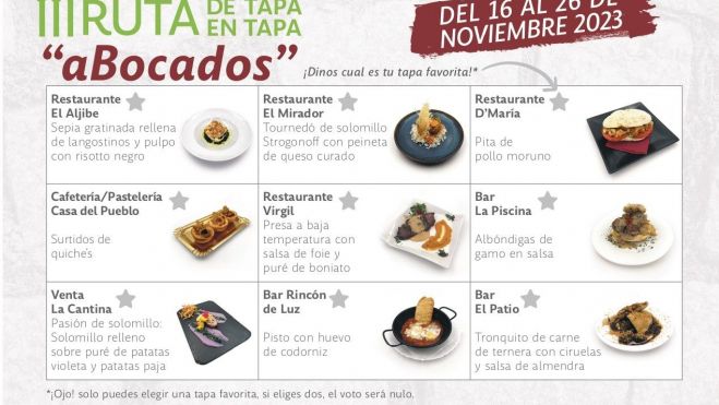 Oferta de la III Edición de la Ruta ‘De Tapa en Tapa aBocados’ en Castellar. Oferta de la III Edición de la Ruta ‘De Tapa en Tapa aBocados’ en Castellar.